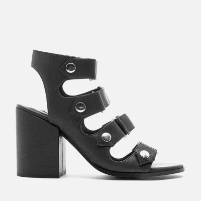 Senso Women's Stella Matt Leather Strappy Heeled Sandals - Ebony