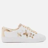 MICHAEL MICHAEL KORS Women's Lola Flower Leather Trainers - Optic White/Pale Gold - Image 1