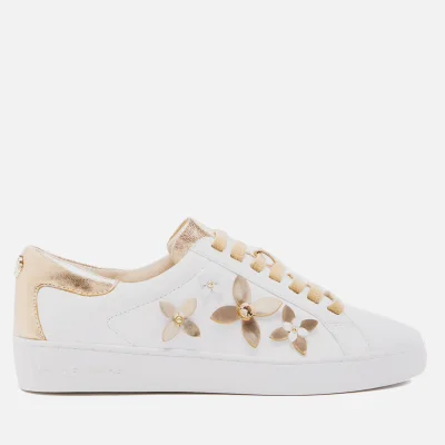 MICHAEL MICHAEL KORS Women's Lola Flower Leather Trainers - Optic White/Pale Gold