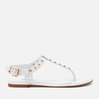 Dune Women's Laciee Leather Toe Post Sandals - White
