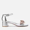 Dune Women's Mae Leather Blocked Heeled Sandals - Silver - Image 1
