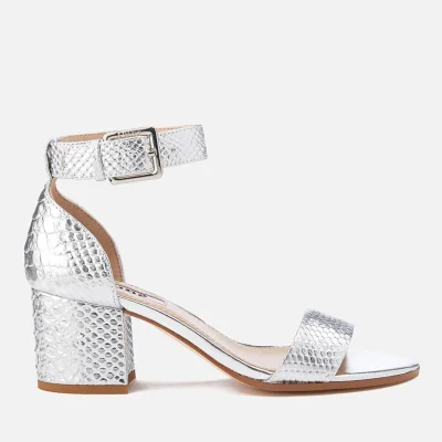Dune Women's Jaygo Barely There Blocked Heeled Sandals - Silver Reptile
