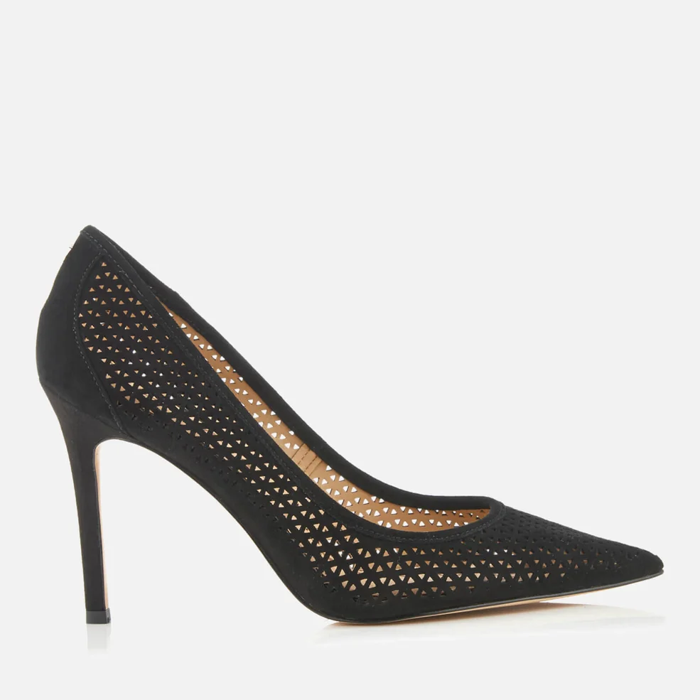Sam Edelman Women's Hazel 2 Perforated Suede Court Shoes - Black Image 1