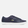 Lacoste Men's Straightset BL 1 Leather Cupsole Trainers - Navy - Image 1