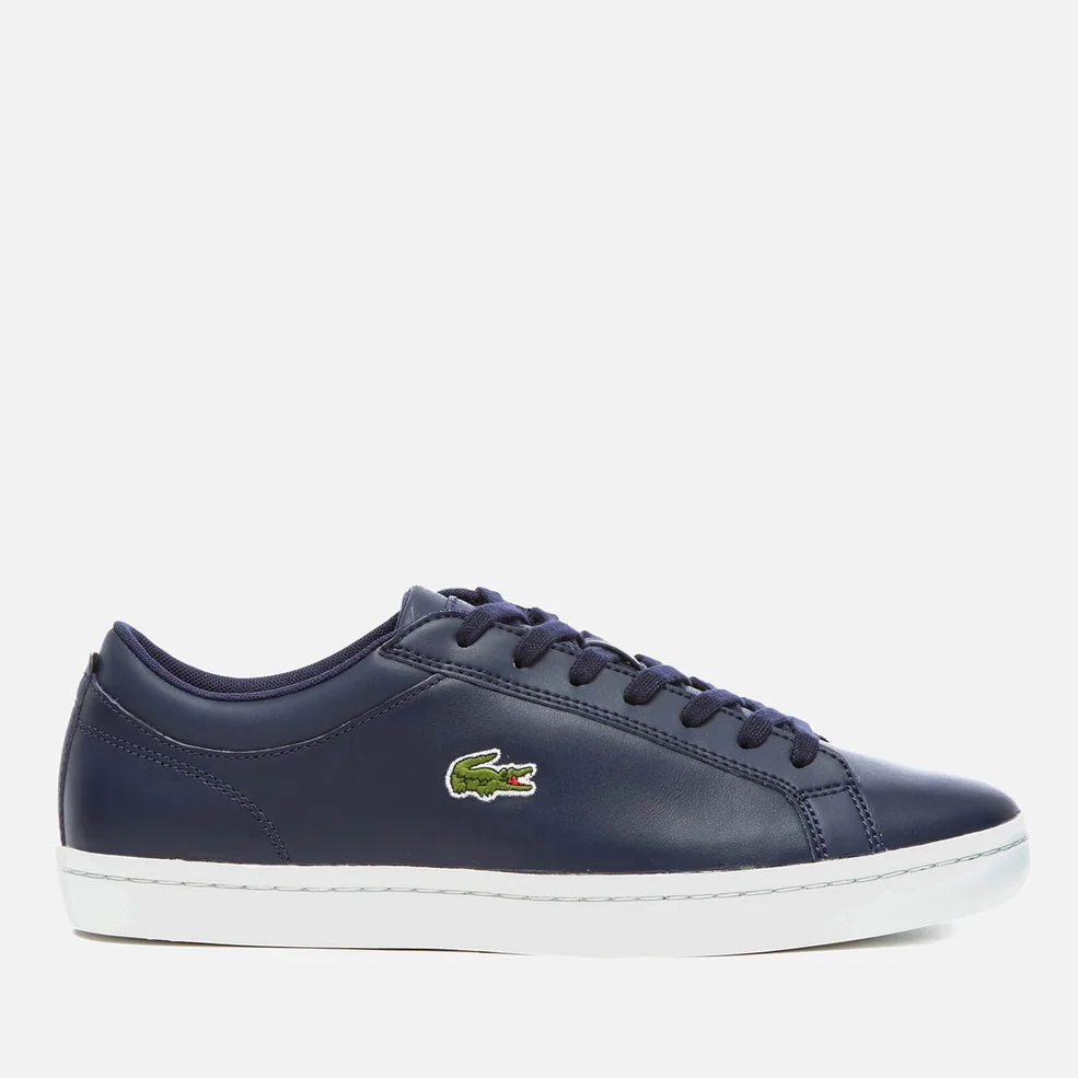 Lacoste Men's Straightset BL 1 Leather Cupsole Trainers - Navy Image 1