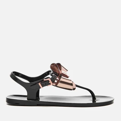 Ted Baker Women's Ainda Ankle Strap Bow Sandals - Black/Rose Gold