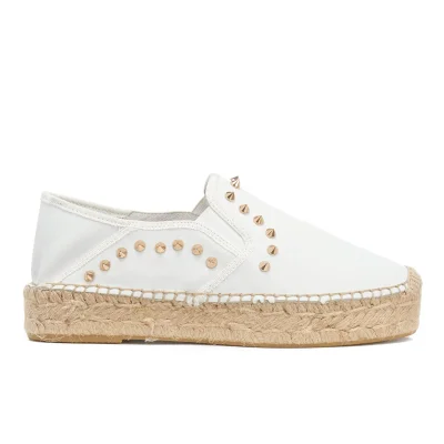 Ash Women's Xiao Leather Studded Espadrilles - White