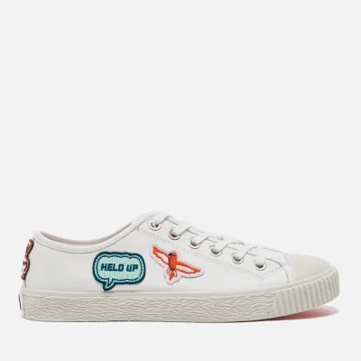PS by Paul Smith Women's Inna Vulcanised Embroidered Motif Trainers - White Badges Mono Lux