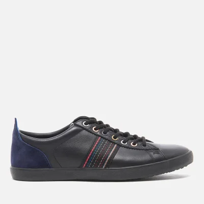 PS by Paul Smith Men's Osmo Leather Trainers - Black Mono Lux