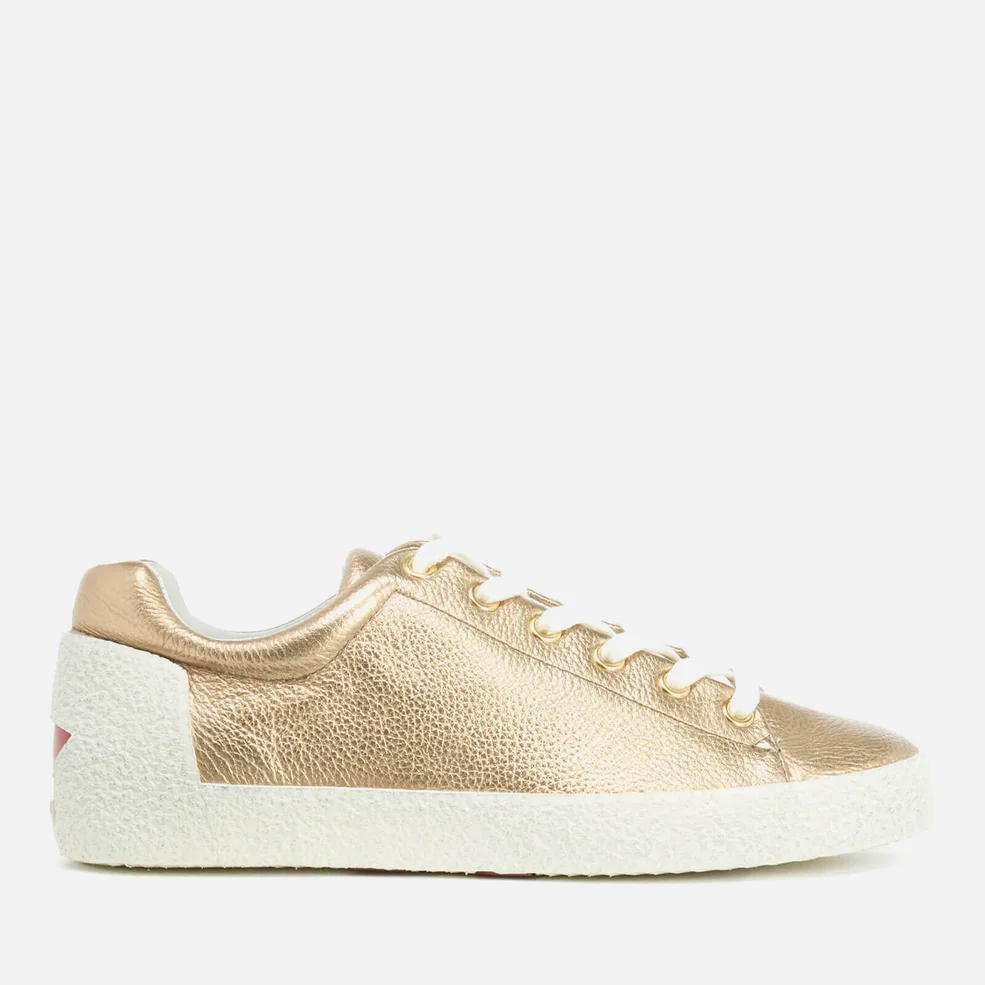 Ash Women's Nicky Bag Shimmer/Nappa Wax Trainers - Gold/Red Image 1