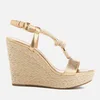 MICHAEL MICHAEL KORS Women's Holly Rope Strap Wedged Sandals - Pale Gold - Image 1