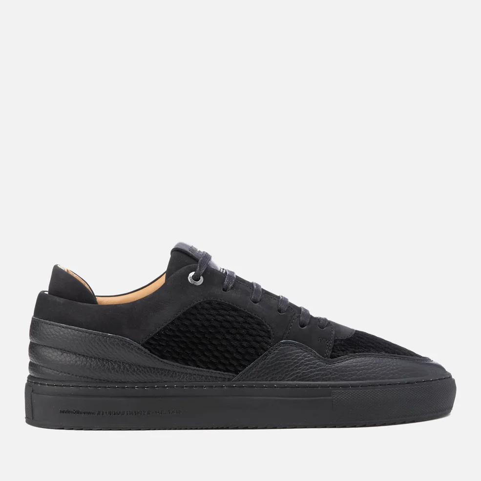 Android Homme Men's Omega Quilted Velvet Low Top Trainers - Black Image 1