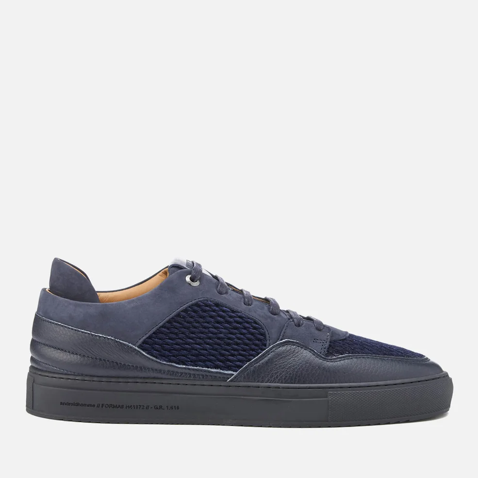 Android Homme Men's Omega Quilted Velvet Low Top Trainers - Navy Image 1