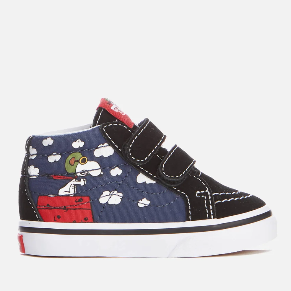 Vans X Peanuts Toddlers' Sk8 Mid Reissue Velcro Trainers - Flying Ace/Dress Blues Image 1