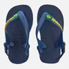 Havaianas Toddlers' Brasil Logo Flip Flops - Navy Blue/Yellow - Image 1