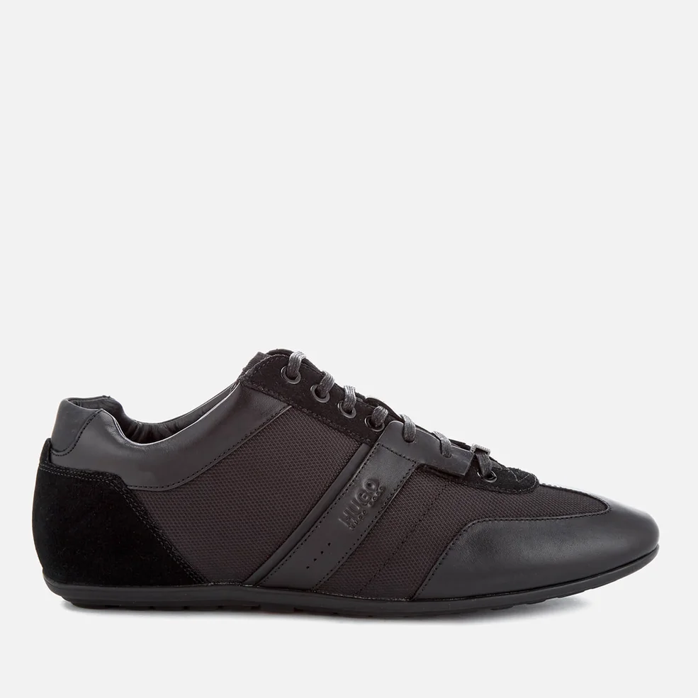 HUGO Men's That's Life Leather Low Top Trainers - Black Image 1