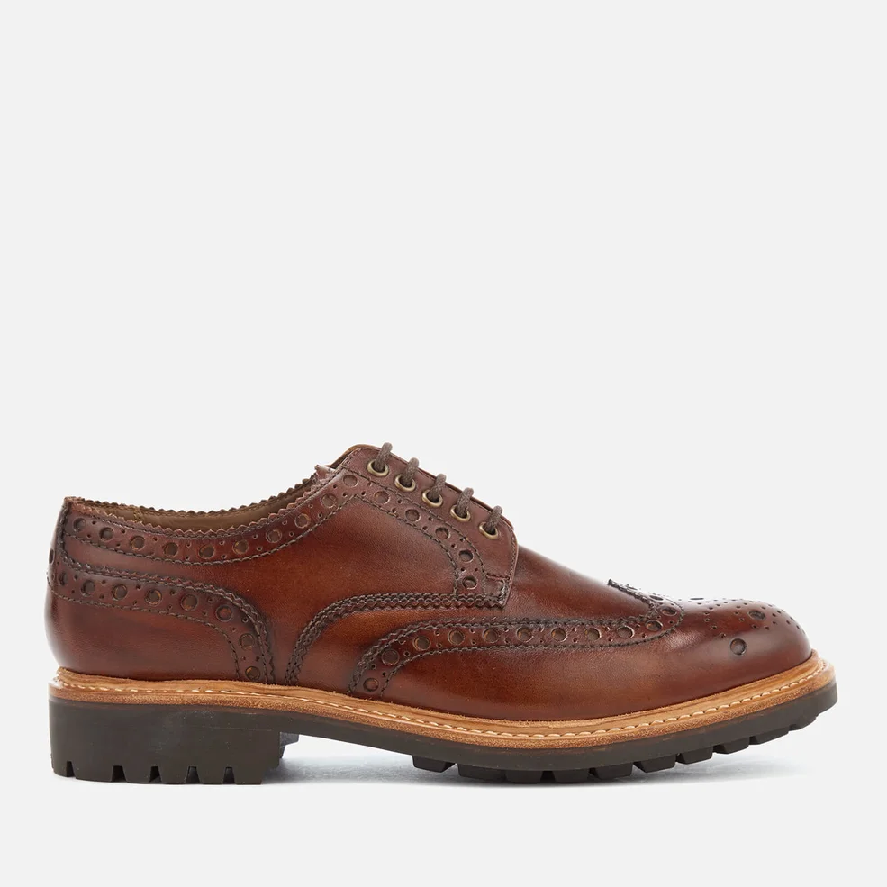 Grenson Men's Archie Hand Painted Leather Commando Sole Brogues - Tan Image 1