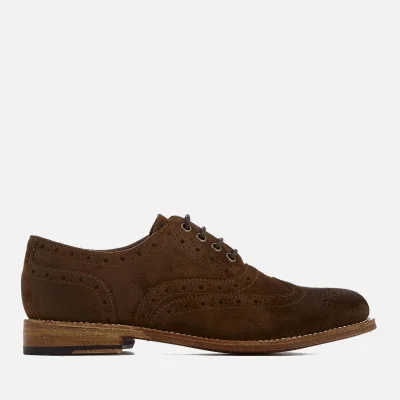 Grenson Women's Rose Burnished Suede Brogues - Snuff