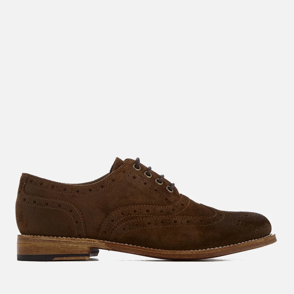 Grenson Women's Rose Burnished Suede Brogues - Snuff Image 1