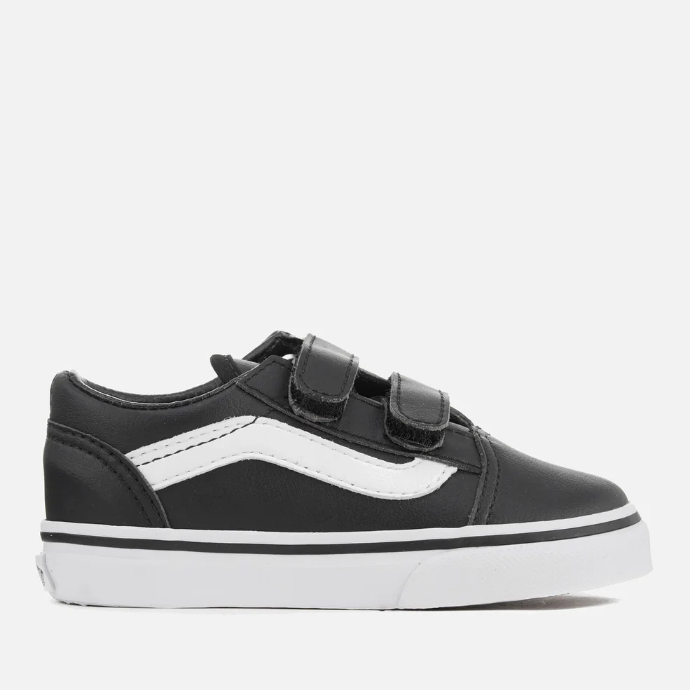 Vans Toddlers' Old Skool V Classic Tumble Trainers - Black/True White Image 1
