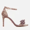 Dune Women's Moella Velvet Bow Barely There Heeled Sandals - Mink - Image 1