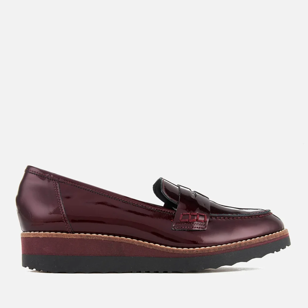 Dune Women's Graphic Patent Leather Loafers - Burgundy Image 1