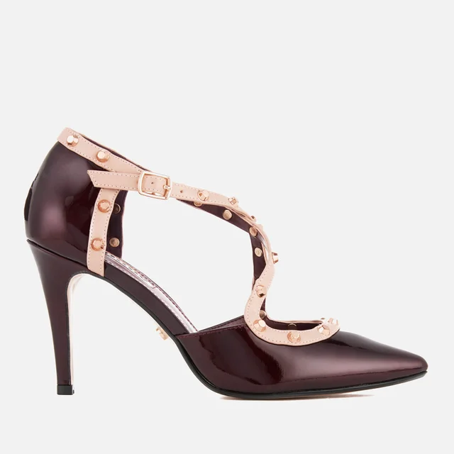 Dune Women's Cayleigh Patent Leather Court Shoes - Burgundy