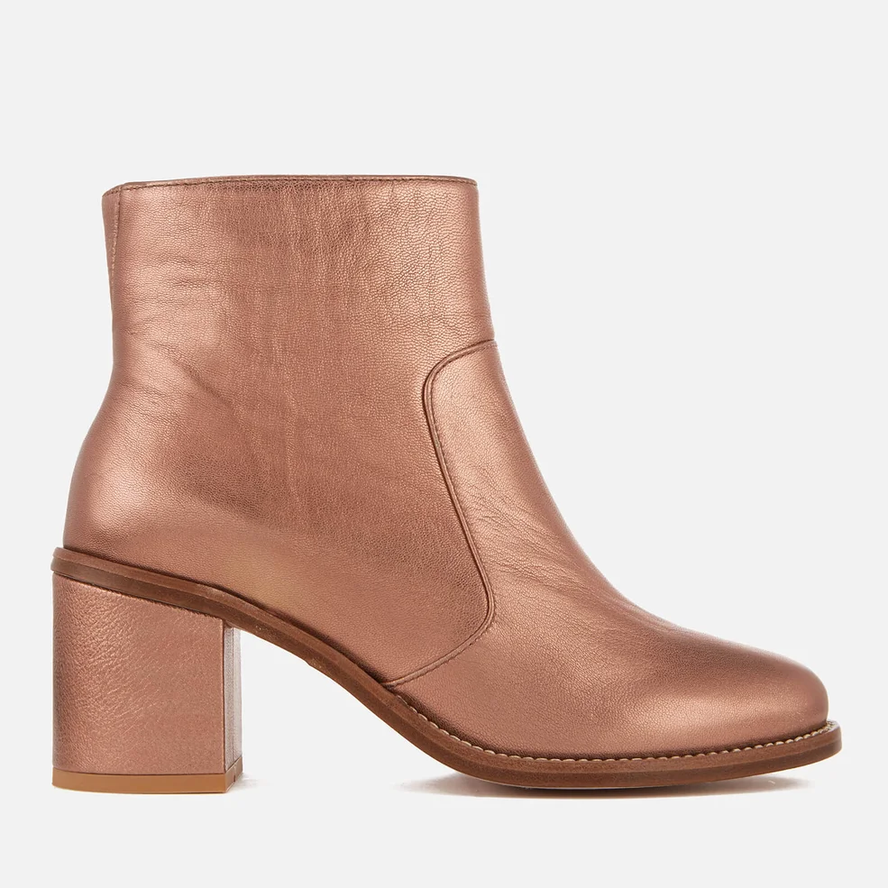 PS Paul Smith Women's Luna Leather Heeled Ankle Boots - Copper Metallic Image 1