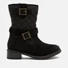 Barbour Women's Barnes Waxy Suede Quilted Mid Boots - Black - Image 1