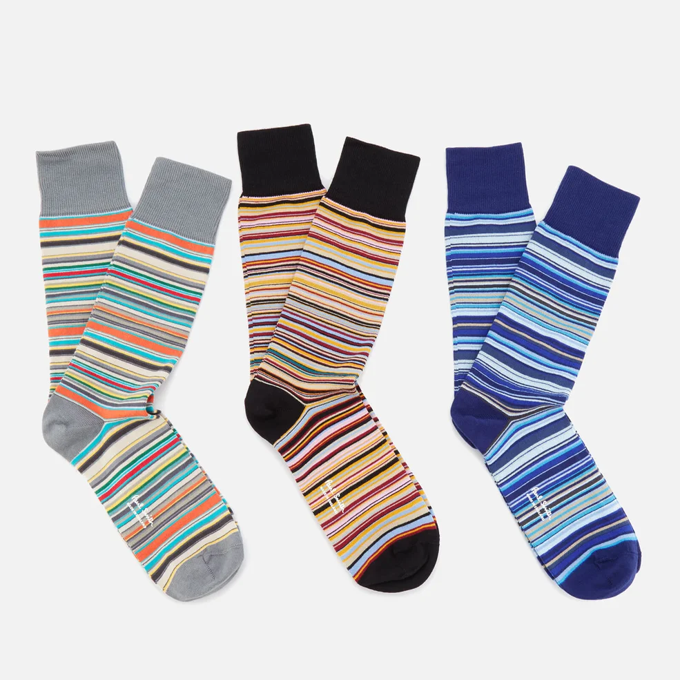 Paul Smith Men's 3 Pack Stripe Socks - Multi Image 1
