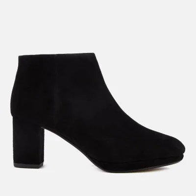 Clarks Women's Kelda Nights Suede Platform Heeled Ankle Boots - Black