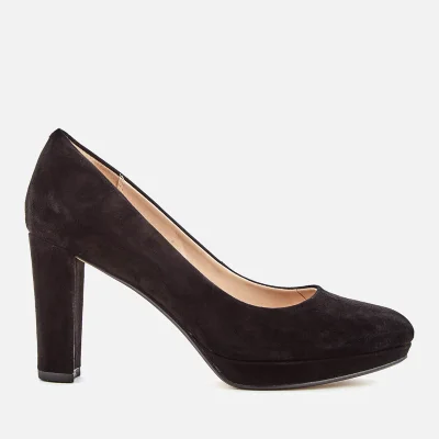 Clarks Women's Kendra Sienna Suede Platform Court Shoes - Black