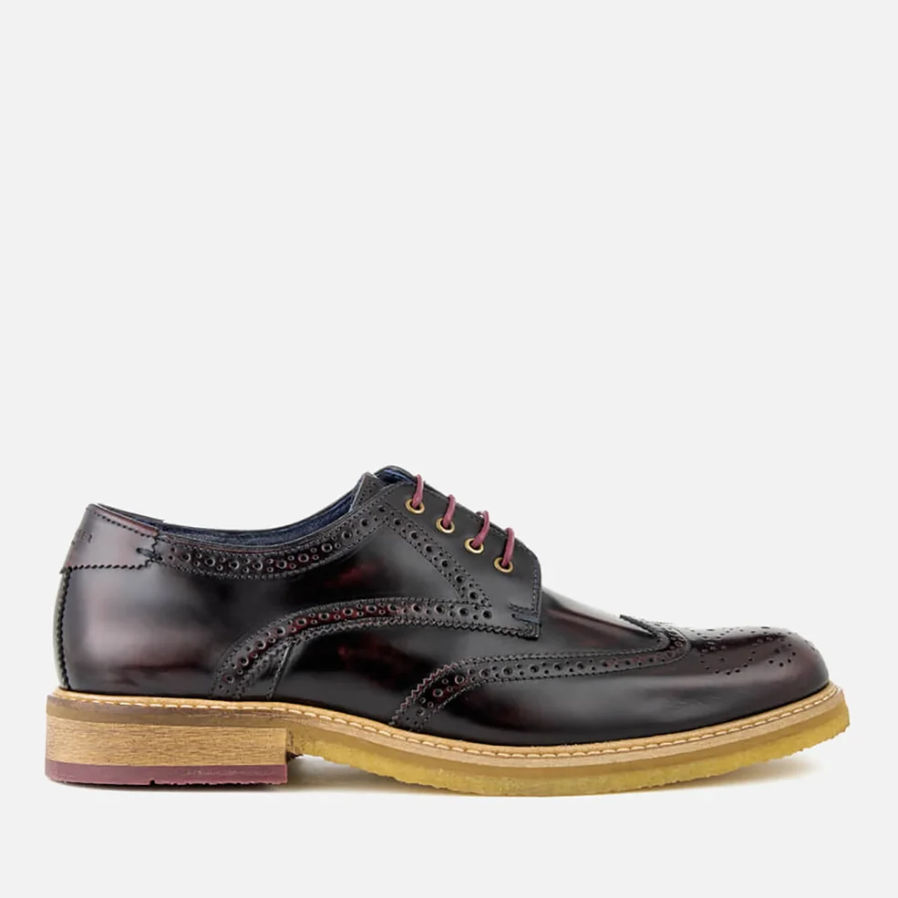 Ted Baker Men's Prycce High Shine Leather Brogues - Dark Red Image 1