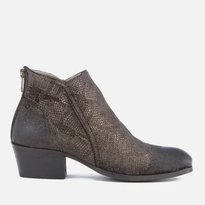 Hudson London Women's Apisi Leather Metallic Heeled Ankle Boots - Pewter