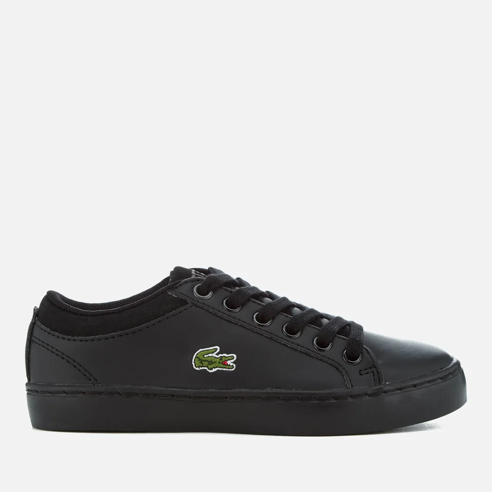 Lacoste Kids' Straightset Bl 1 Cupsole Trainers - Black Image 1