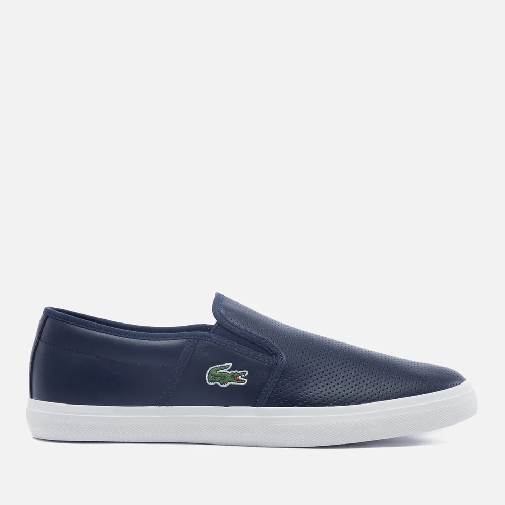 Lacoste Men's Gazon Bl 1 Leather Slip-On Trainers - Navy Image 1