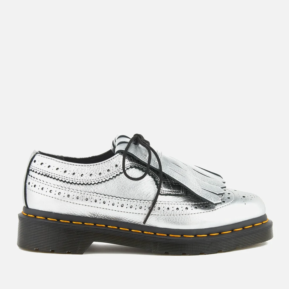 Dr. Martens Women's 3989 Metallic Leather Brogues - Silver Image 1