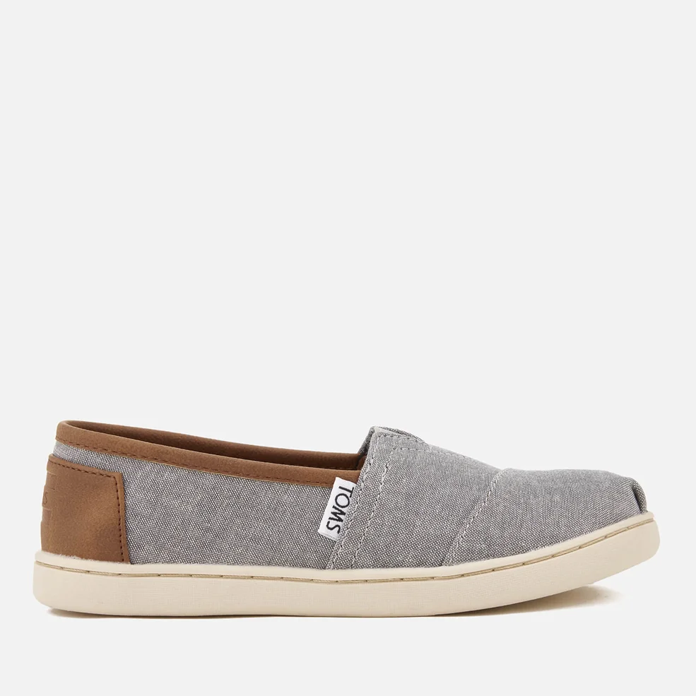 TOMS Kids' Seasonal Classic Chambray Slip On Pumps - Frost Grey Image 1