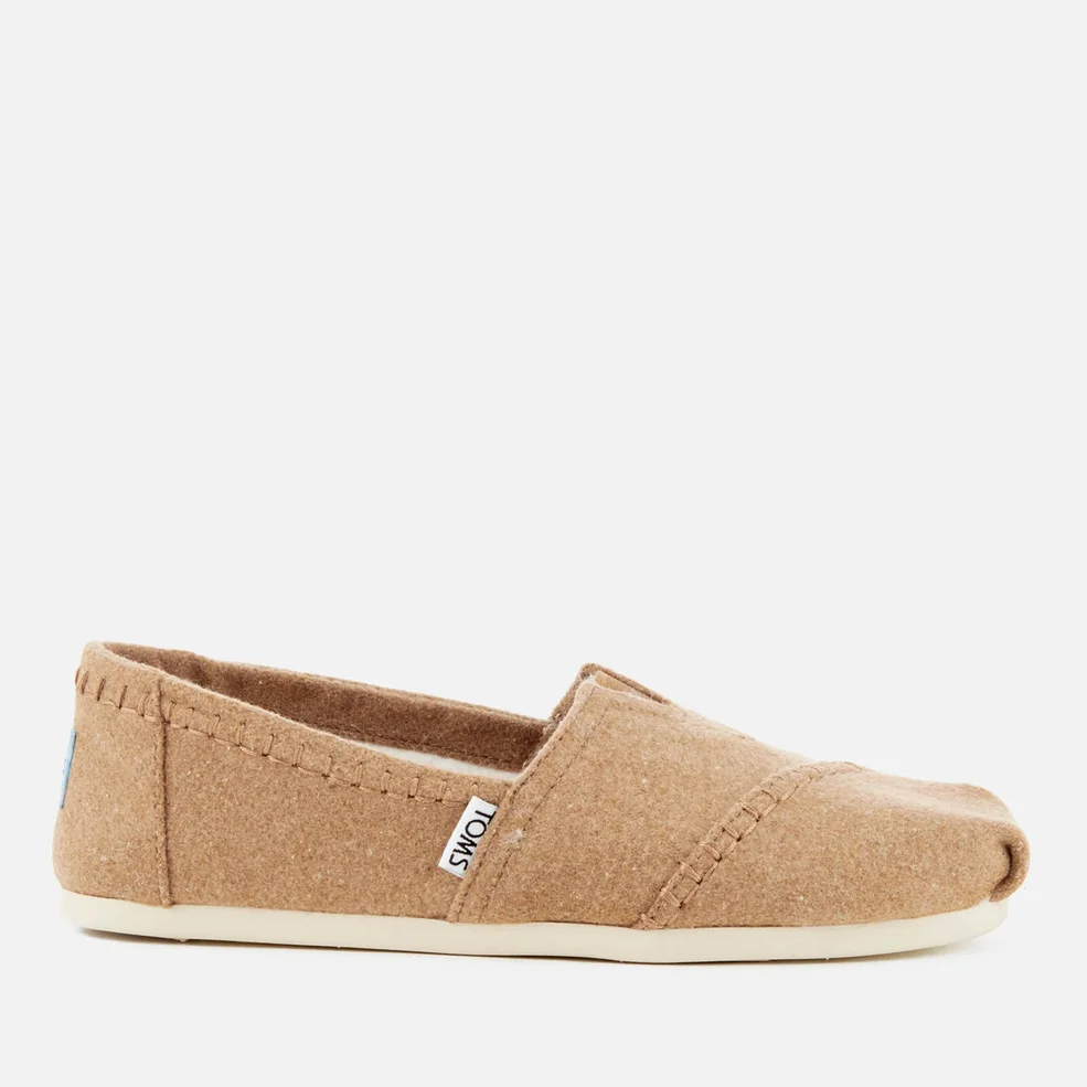 TOMS Women's Seasonal Classic Wool/Faux Shearling Lined Slip On Pumps - Toffee Image 1