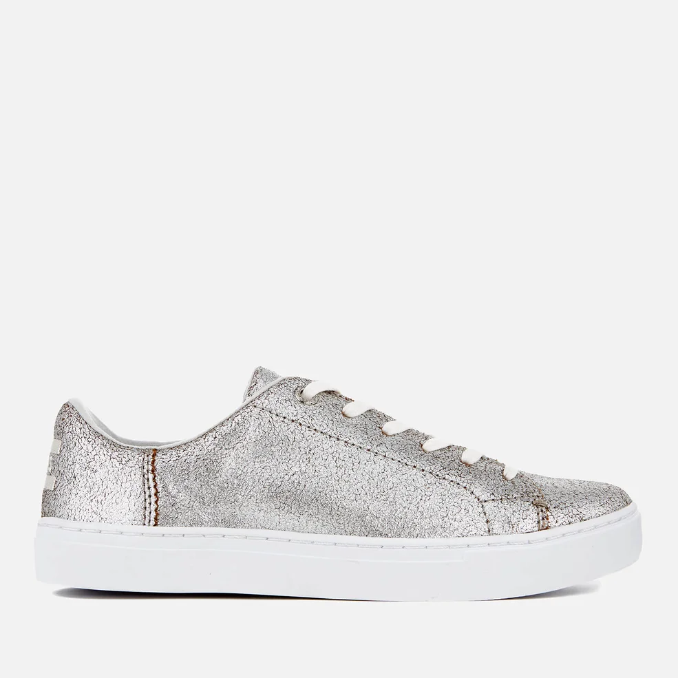 TOMS Women's Lenox Metallic Leather Cupsole Trainers - Silver Image 1