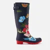 Joules Women's Adjusta Adjustable Gusset Printed Wellies - French Navy Posy - Image 1