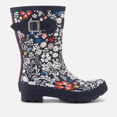 Joules Women's Molly Printed Short Wellies - French Navy Ria Ditsy