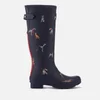 Joules Women's Adjusta Adjustable Gusset Printed Wellies - French Navy Cosy Dogs - Image 1