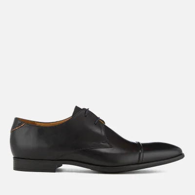 PS by Paul Smith Men's Robin Grain Leather Toe Cap Derby Shoes - Black