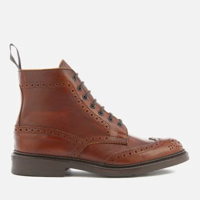 Tricker's Men's Stow Leather Brogue Lace Up Boots - Caramel
