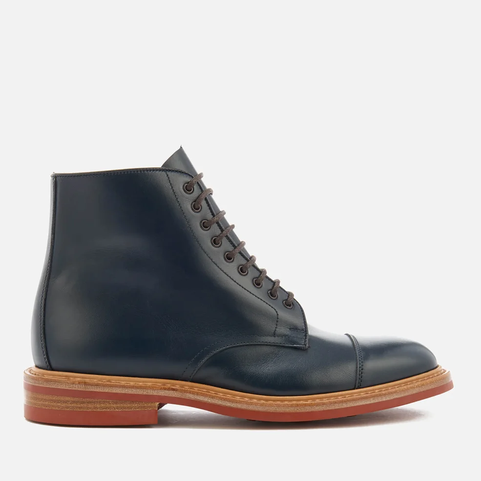 Tricker's Men's Axton Leather Toe Cap Lace Up Boots - Navy Image 1