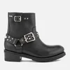 Karl Lagerfeld Women's Biker Leather Celestia Strap Lo Boots - Black w/Silver - Image 1