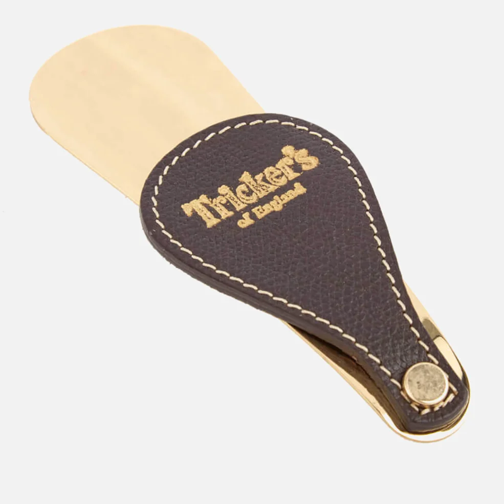 Tricker's Leather Fob Shoe Horn - Brass Image 1