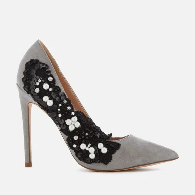 KG Kurt Geiger Women's Bounty Embellished Side Court Shoes - Grey