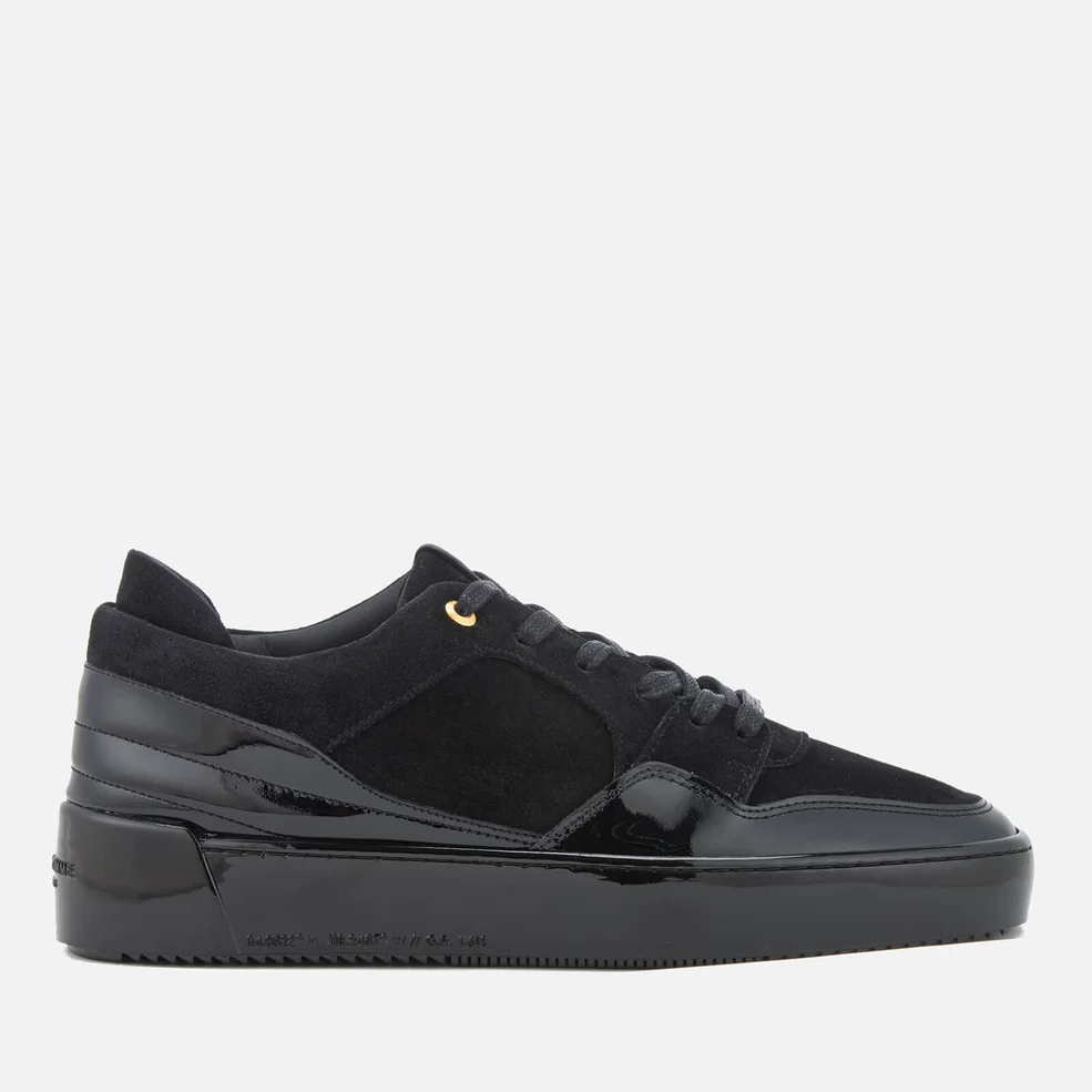 Android Homme Men's Omega Low Suede/Patent Leather Trainers - Black Image 1